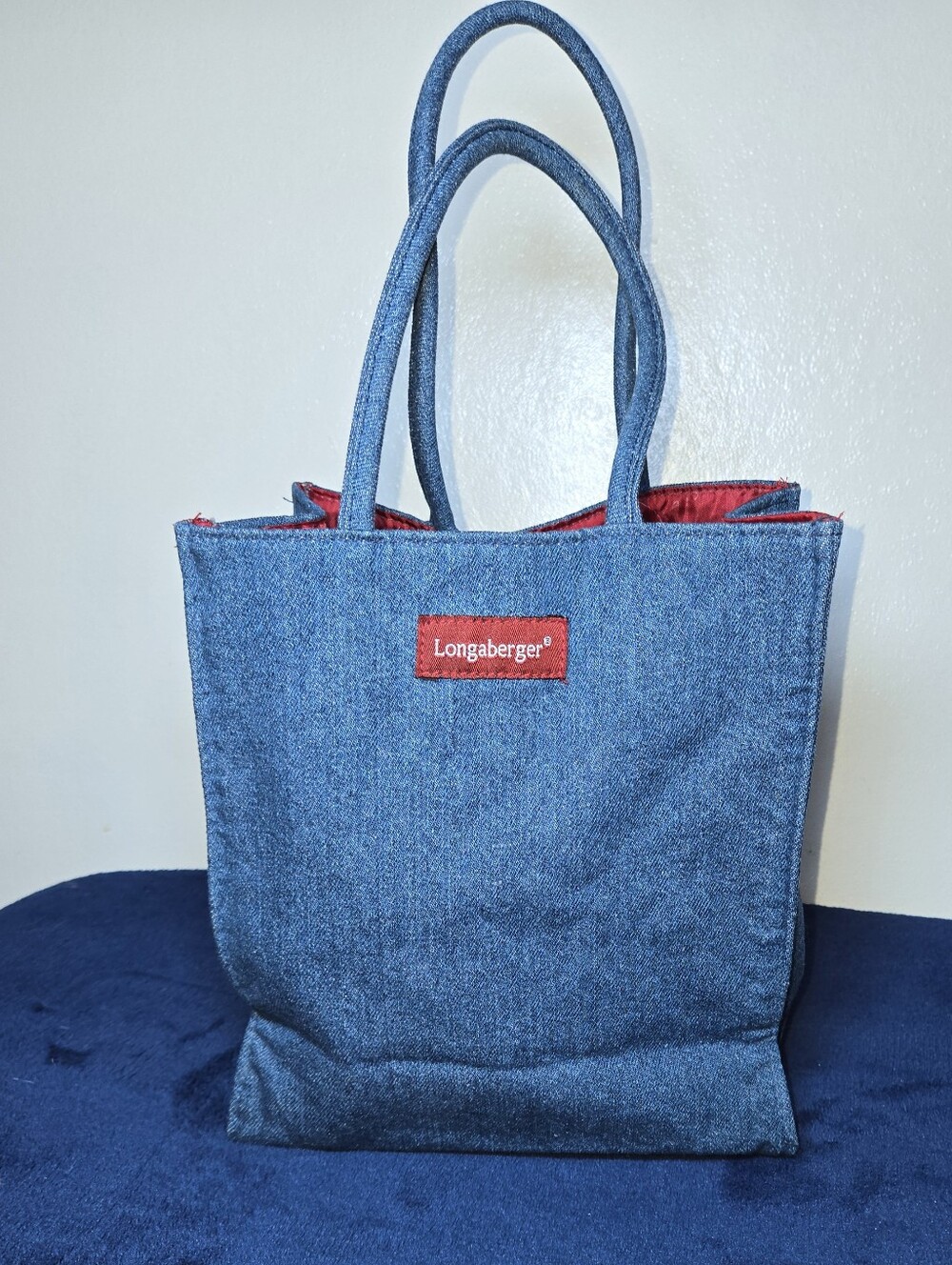 Longaberger Mini Denim Tote Bag Purse Countrycore Jean